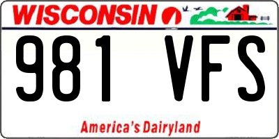 WI license plate 981VFS