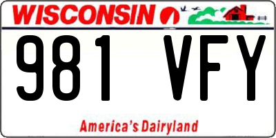 WI license plate 981VFY