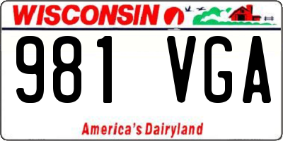 WI license plate 981VGA