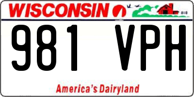 WI license plate 981VPH