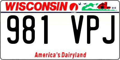 WI license plate 981VPJ