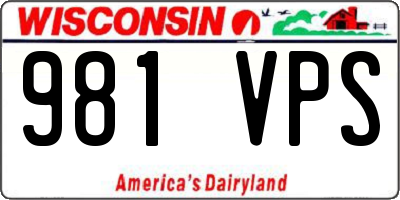 WI license plate 981VPS