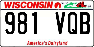 WI license plate 981VQB