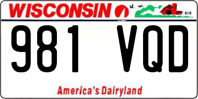 WI license plate 981VQD