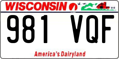 WI license plate 981VQF