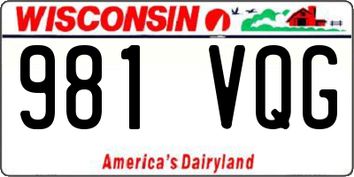 WI license plate 981VQG