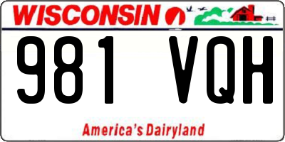 WI license plate 981VQH