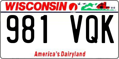 WI license plate 981VQK