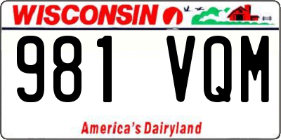 WI license plate 981VQM