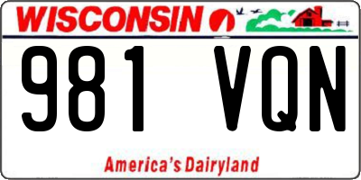 WI license plate 981VQN