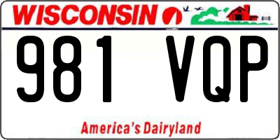 WI license plate 981VQP