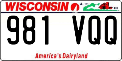 WI license plate 981VQQ