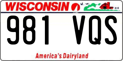 WI license plate 981VQS