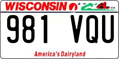 WI license plate 981VQU