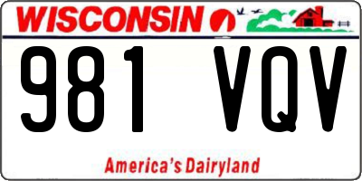 WI license plate 981VQV
