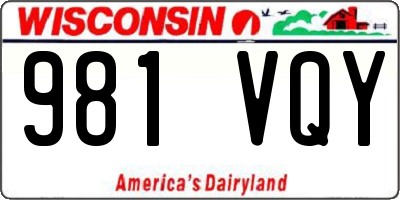 WI license plate 981VQY