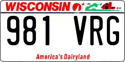 WI license plate 981VRG