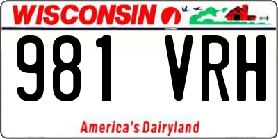 WI license plate 981VRH