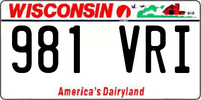 WI license plate 981VRI