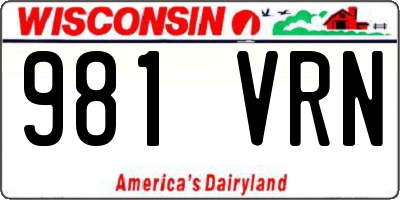 WI license plate 981VRN