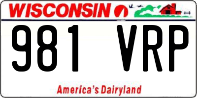 WI license plate 981VRP