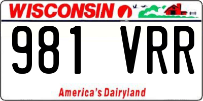 WI license plate 981VRR
