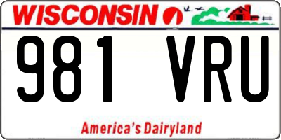 WI license plate 981VRU