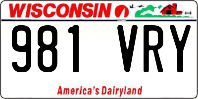 WI license plate 981VRY