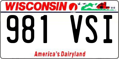 WI license plate 981VSI