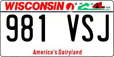 WI license plate 981VSJ