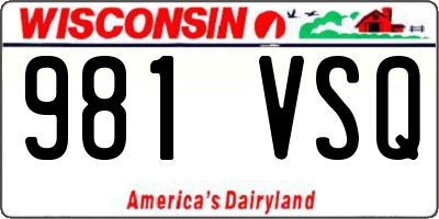 WI license plate 981VSQ