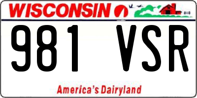 WI license plate 981VSR