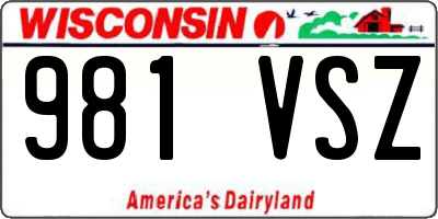 WI license plate 981VSZ