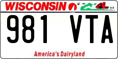 WI license plate 981VTA
