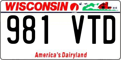 WI license plate 981VTD