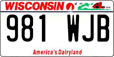 WI license plate 981WJB