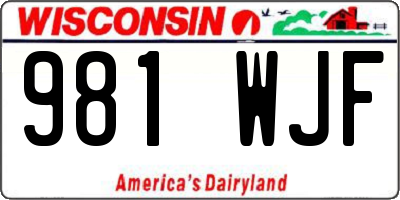 WI license plate 981WJF