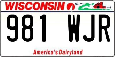 WI license plate 981WJR