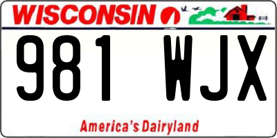 WI license plate 981WJX