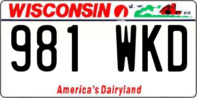 WI license plate 981WKD