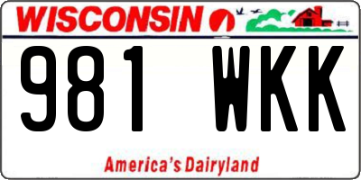 WI license plate 981WKK
