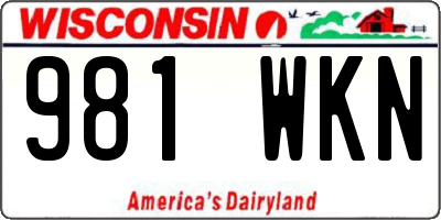 WI license plate 981WKN