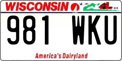 WI license plate 981WKU