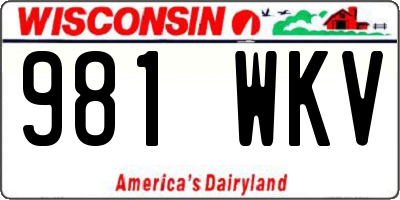 WI license plate 981WKV