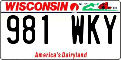 WI license plate 981WKY