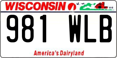 WI license plate 981WLB