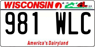 WI license plate 981WLC