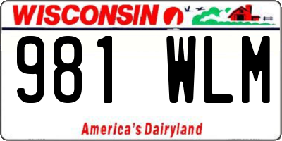 WI license plate 981WLM