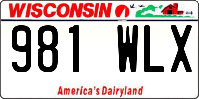 WI license plate 981WLX