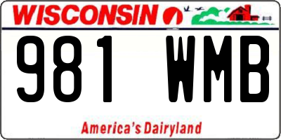 WI license plate 981WMB